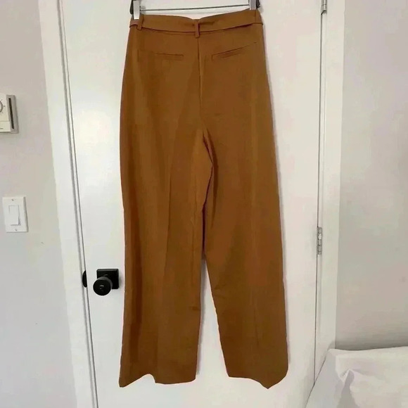 Seven for All Mankind High-Waist Pleated Semi Wide-Leg Trousers Brown Women's M - Picture 7 of 14